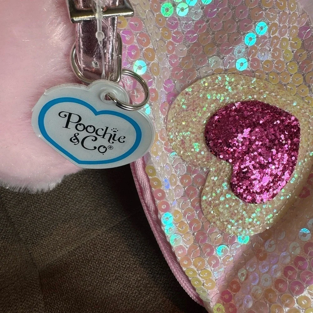 Dog Bag Pink and White Heart Accents